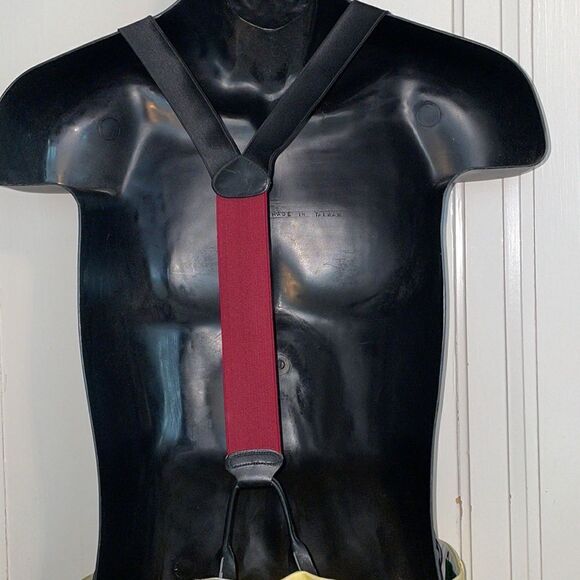 Black & maroon suspenders - Picture 6 of 7